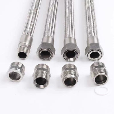 Construction Stainless Steel Single Wire Braided Pipe Corrugated Flexible Metal Hose With Fitting