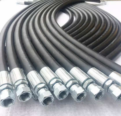 कपड़ा सुदृढीकरण हाइड्रोलिक रबर नली तेल पाइप कम दबाव प्रतिरोध SAE100 R6 EN854 R6